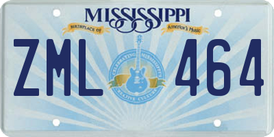 MS license plate ZML464