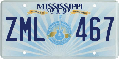 MS license plate ZML467
