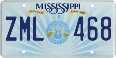 MS license plate ZML468