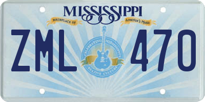 MS license plate ZML470