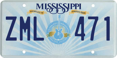 MS license plate ZML471
