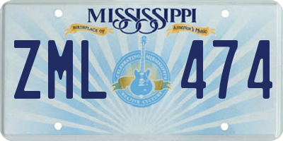 MS license plate ZML474