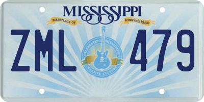 MS license plate ZML479