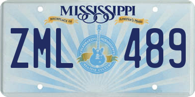 MS license plate ZML489