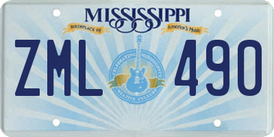 MS license plate ZML490
