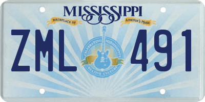 MS license plate ZML491