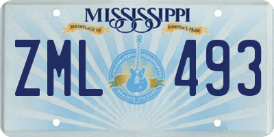 MS license plate ZML493