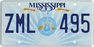 MS license plate ZML495