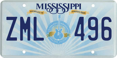 MS license plate ZML496