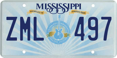 MS license plate ZML497