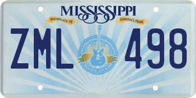 MS license plate ZML498
