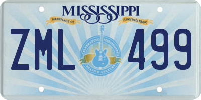 MS license plate ZML499