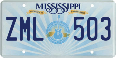 MS license plate ZML503