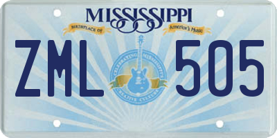MS license plate ZML505