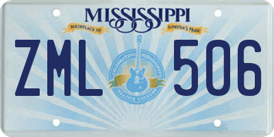 MS license plate ZML506