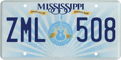 MS license plate ZML508