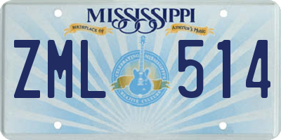 MS license plate ZML514
