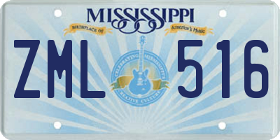 MS license plate ZML516