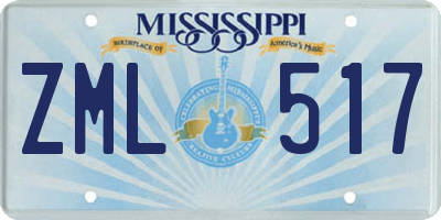 MS license plate ZML517