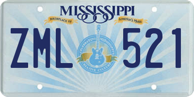 MS license plate ZML521