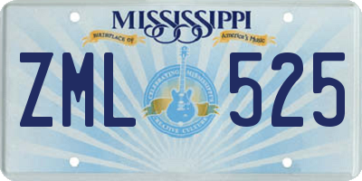 MS license plate ZML525