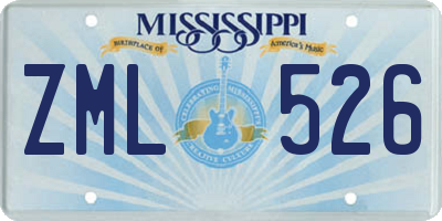 MS license plate ZML526
