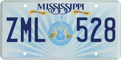 MS license plate ZML528