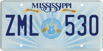 MS license plate ZML530