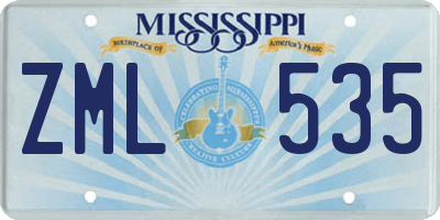 MS license plate ZML535