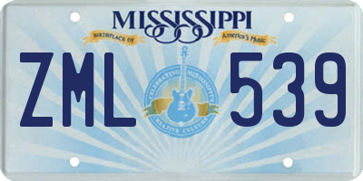 MS license plate ZML539