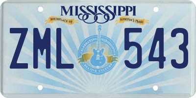MS license plate ZML543