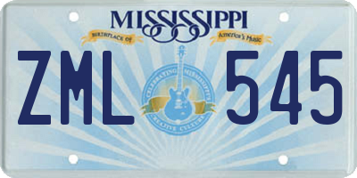 MS license plate ZML545
