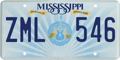 MS license plate ZML546