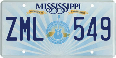 MS license plate ZML549