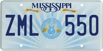 MS license plate ZML550