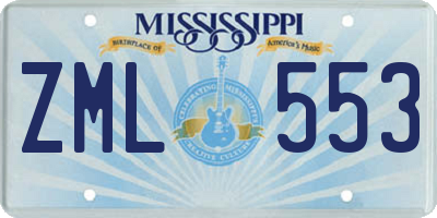 MS license plate ZML553