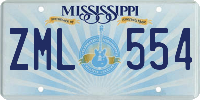 MS license plate ZML554