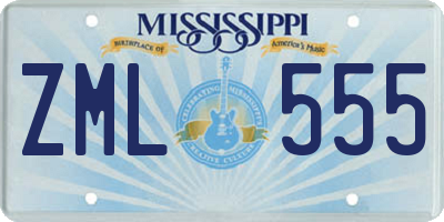 MS license plate ZML555