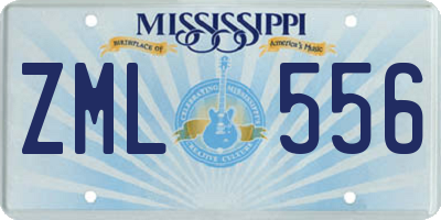 MS license plate ZML556