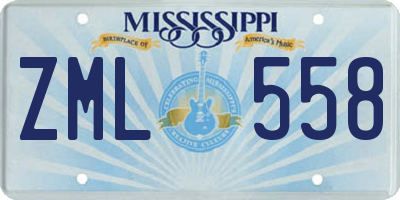 MS license plate ZML558