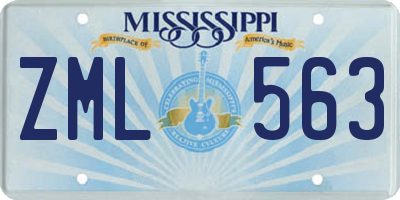 MS license plate ZML563