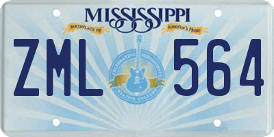 MS license plate ZML564