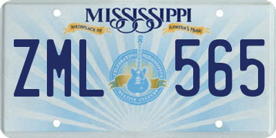 MS license plate ZML565