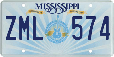 MS license plate ZML574