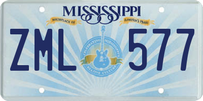 MS license plate ZML577
