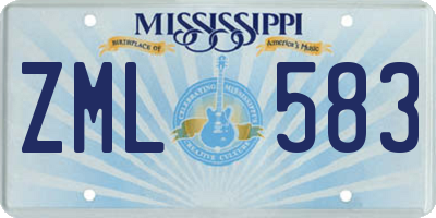 MS license plate ZML583