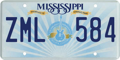 MS license plate ZML584
