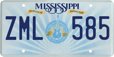 MS license plate ZML585