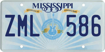 MS license plate ZML586