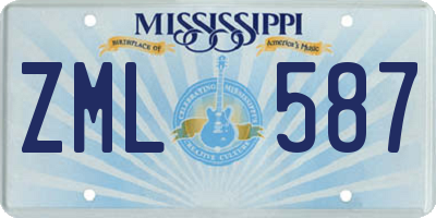MS license plate ZML587